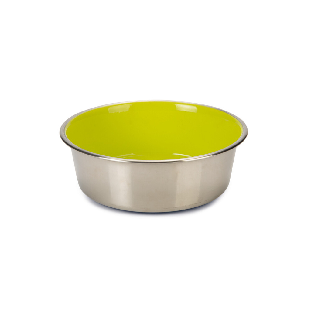 Beeztees WTF Paslanmaz Çelik Köpek Mama Su Kabı 940ml (Sarı)
