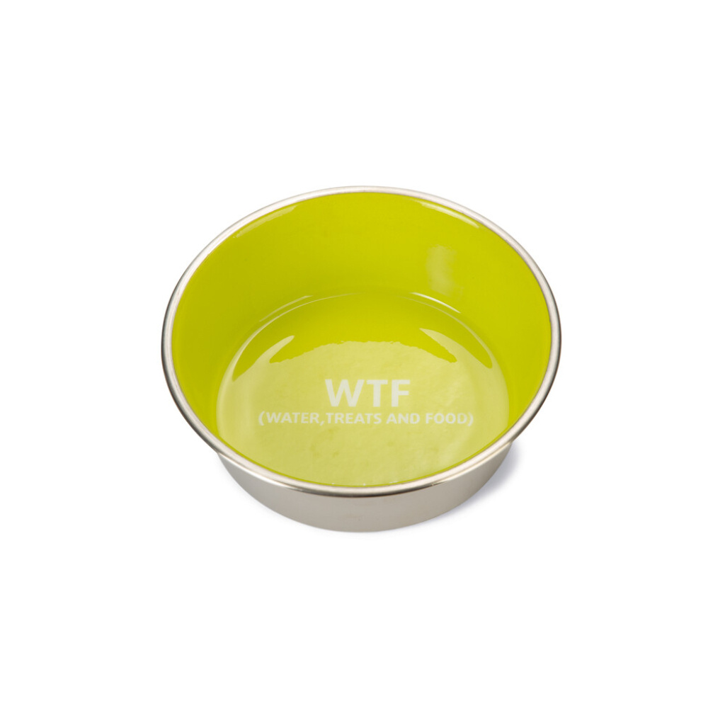 Beeztees WTF Paslanmaz Çelik Köpek Mama Su Kabı 940ml (Sarı)