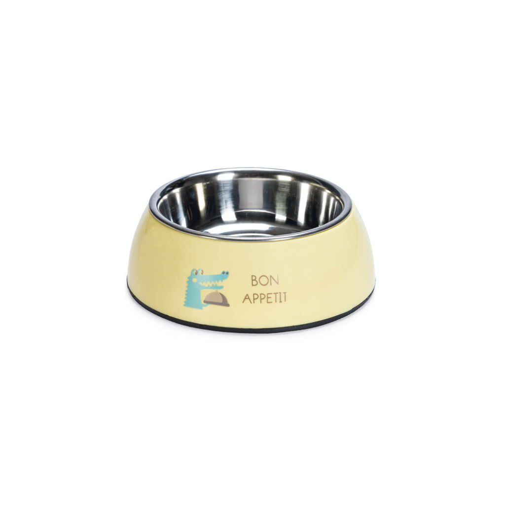 Beeztees Kroky Paslanmaz Çelik Köpek Mama Su Kabı 350ml (Sarı)