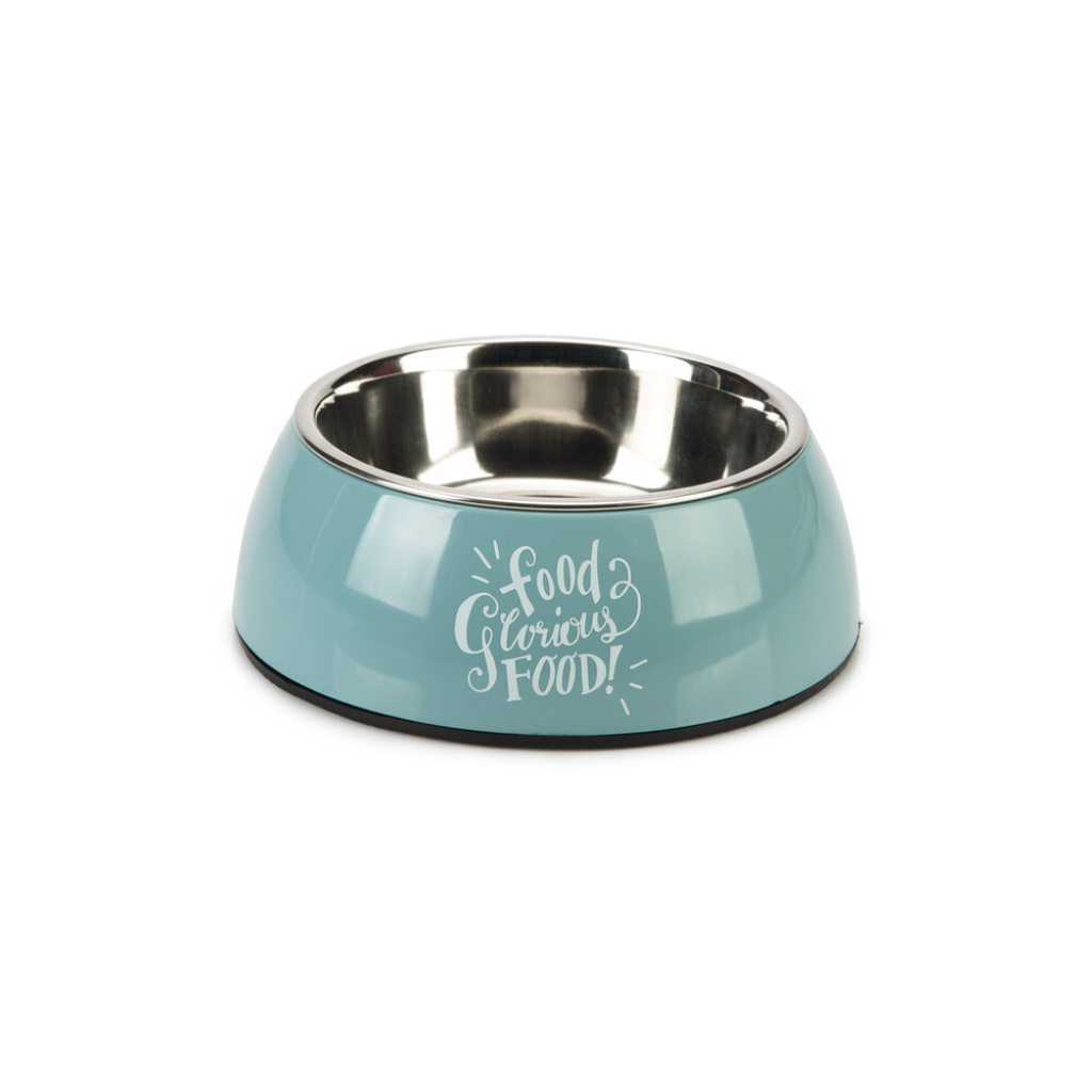 Beeztees Glorious Paslanmaz Çelik Köpek Mama Su Kabı 350ml (Turkuaz)