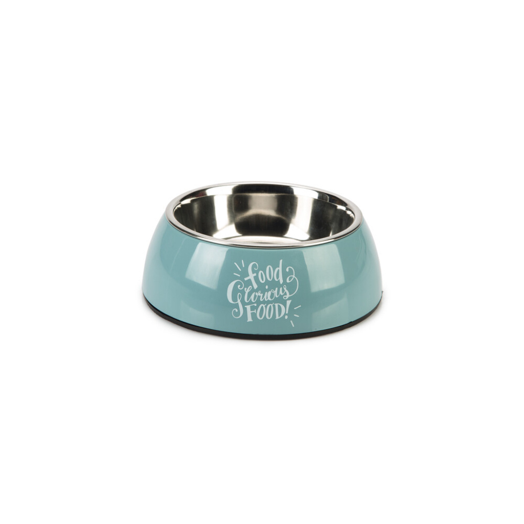 Beeztees Glorious Paslanmaz Çelik Köpek Mama Su Kabı 160ml (Turkuaz)