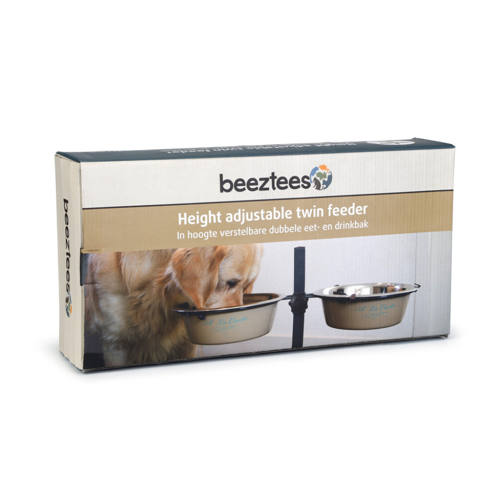 Beeztees Paslanmaz Çelik Ayaklı Köpek İkili Mama Su Kabı 2x2,5lt