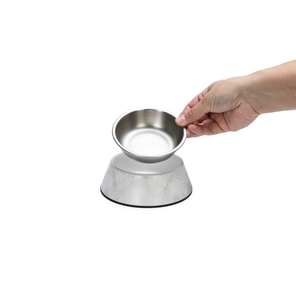 Beeztees Dbl Meis Paslanmaz Çelik Köpek Mama Su Kabı 160ml (Beyaz)