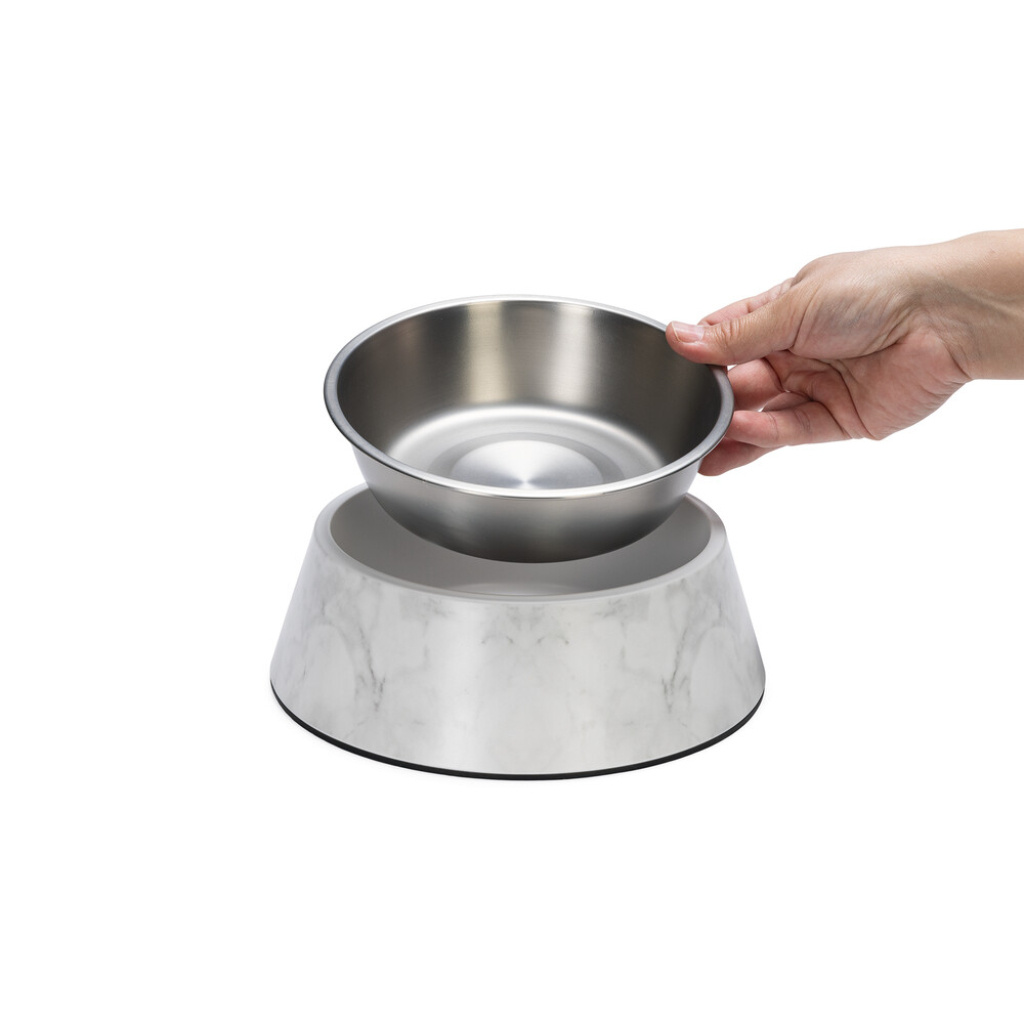 Beeztees Dbl Meis Paslanmaz Çelik Köpek Mama Su Kabı 700ml (Beyaz)