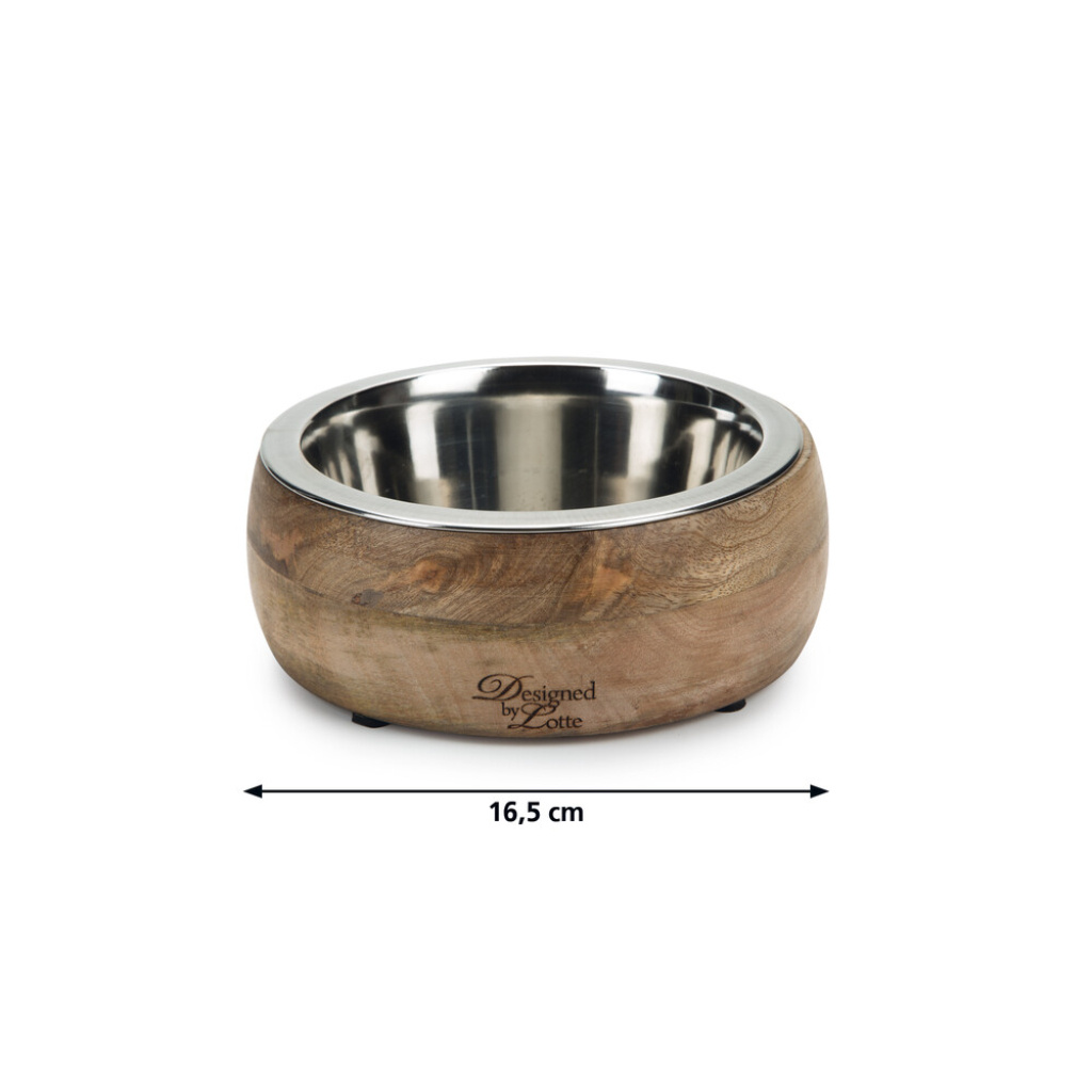 Beeztees Dbl Mandira Paslanmaz Çelik Masif Ahşap Köpek Mama Su Kabı 650ml