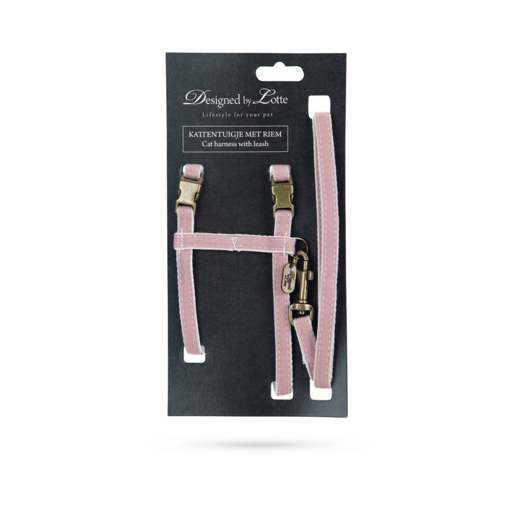 Beeztees Dbl Virante Kedi Göğüs Tasması ve Gezdirme Kayışı 130cm (Pembe)