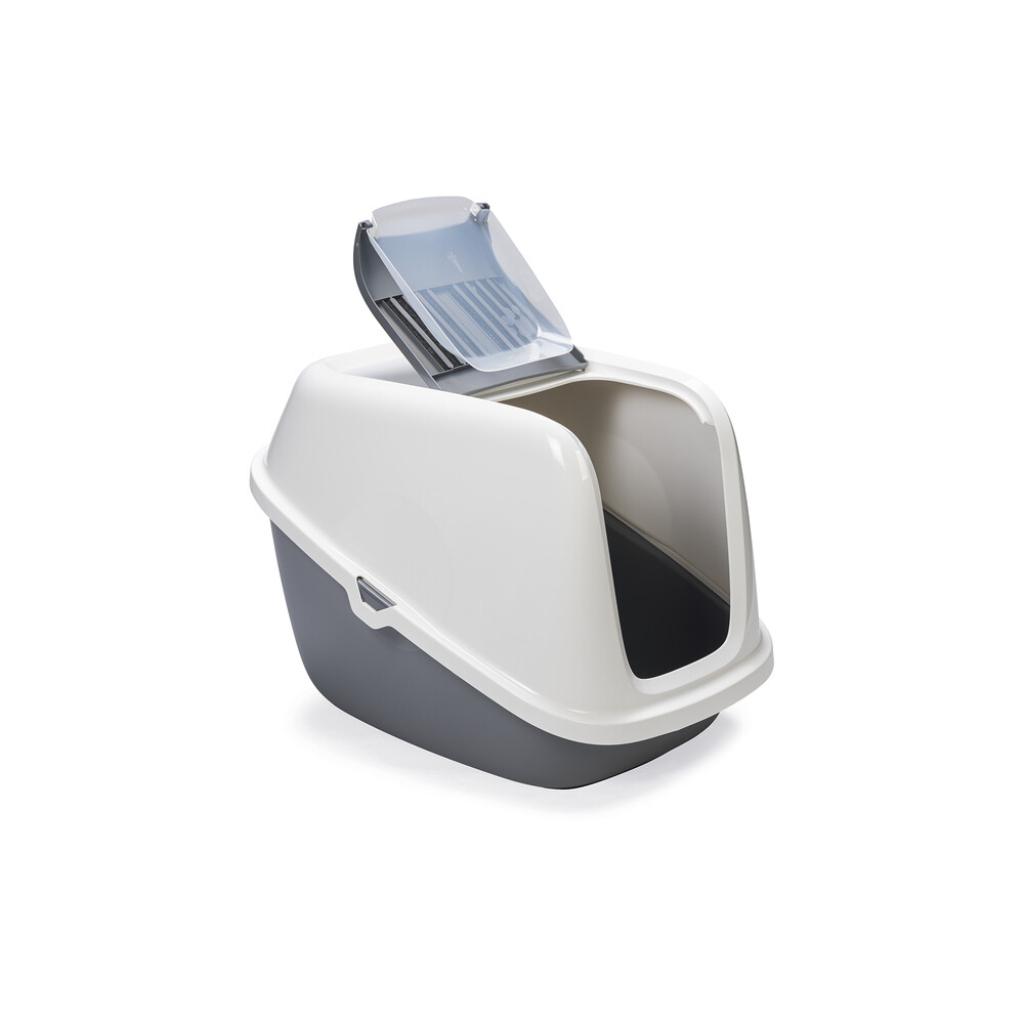 Beeztees Koku Filtreli Kapalı Kedi Tuvaleti 75,5x56x55,5cm (Gri)