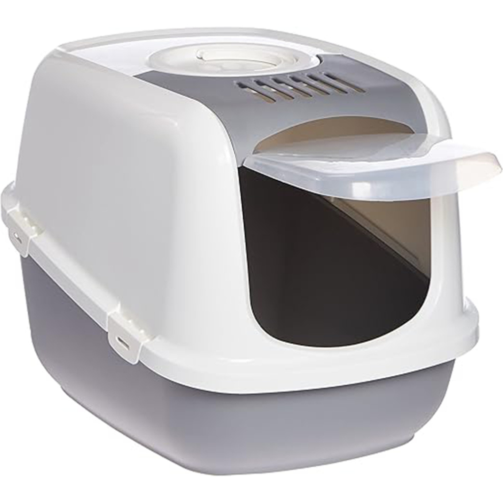 Beeztees Jumbo Koku Filtreli Kapalı Kedi Tuvaleti 66x48x46cm (Beyaz)
