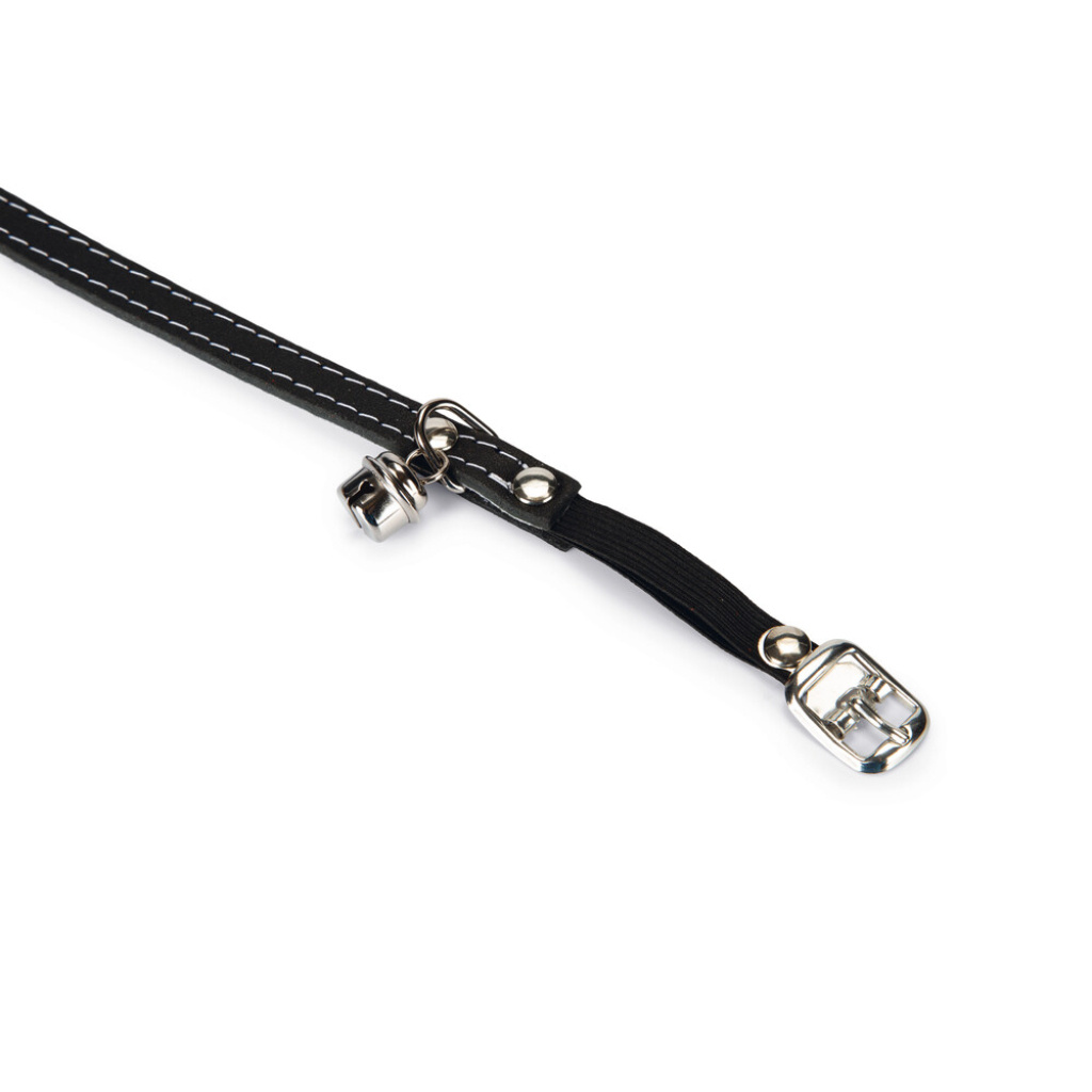Beeztees Deri Zilli Kedi Boyun Tasması 24-29cm (Siyah)