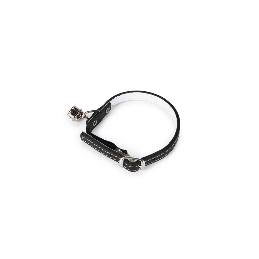 Beeztees Deri Zilli Kedi Boyun Tasması 24-29cm (Siyah)