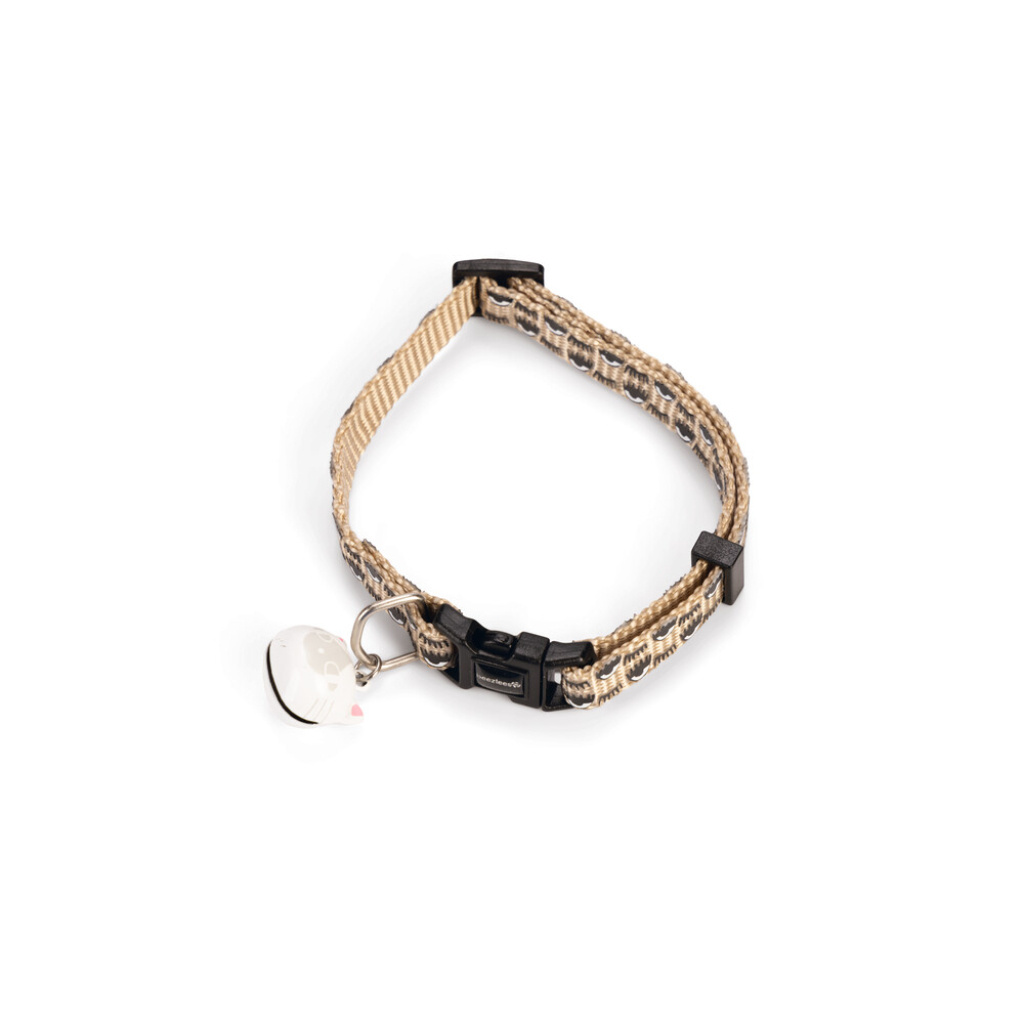 Beeztees Eyes Zilli Kedi Boyun Tasması 20-30cm (Bej)