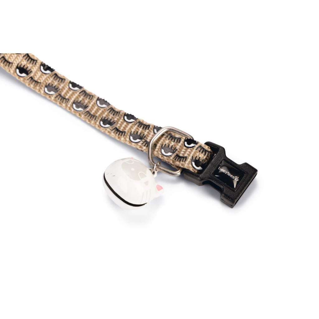 Beeztees Eyes Zilli Kedi Boyun Tasması 20-30cm (Bej)