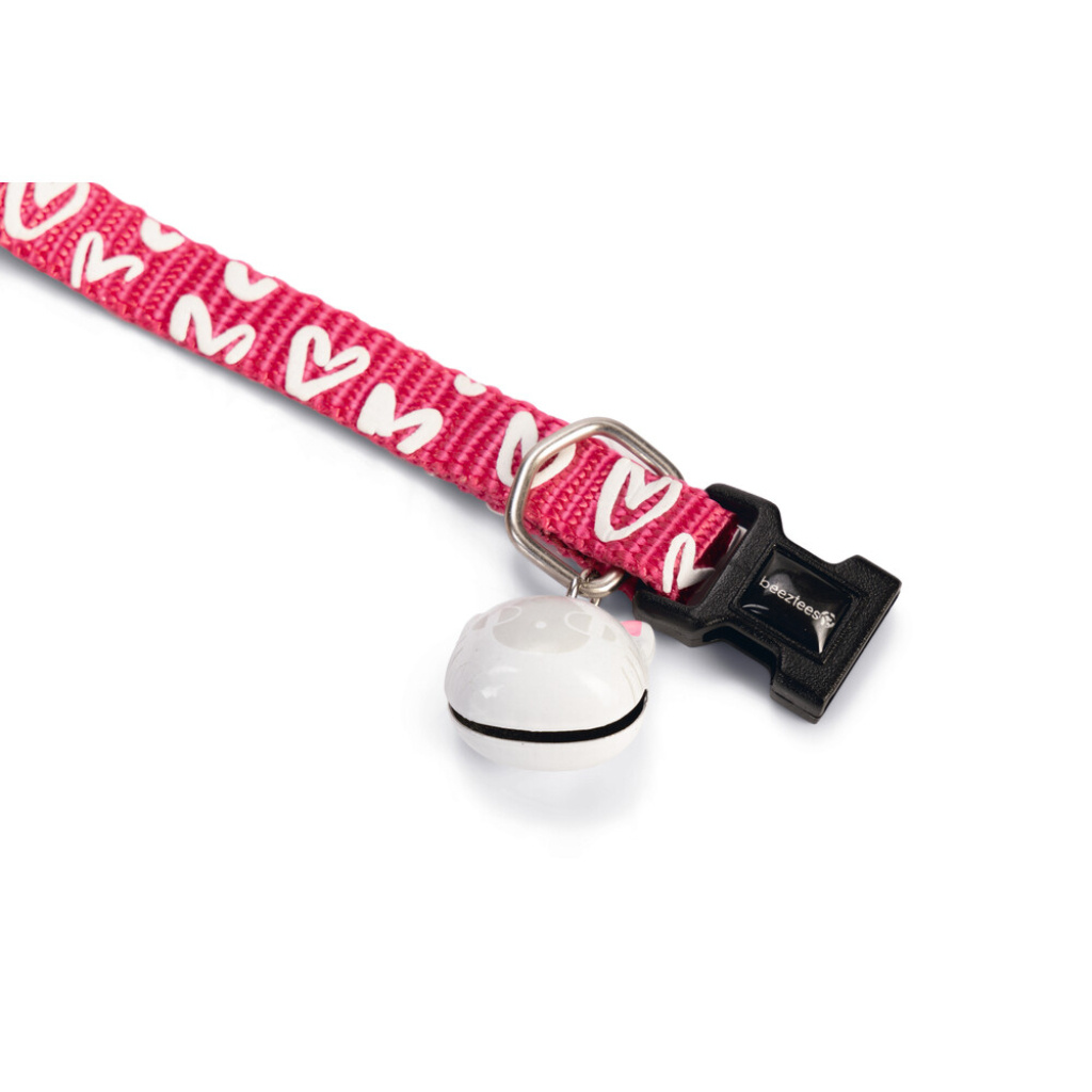 Beeztees Heart Zilli Kedi Boyun Tasması 20-30cm (Pembe)