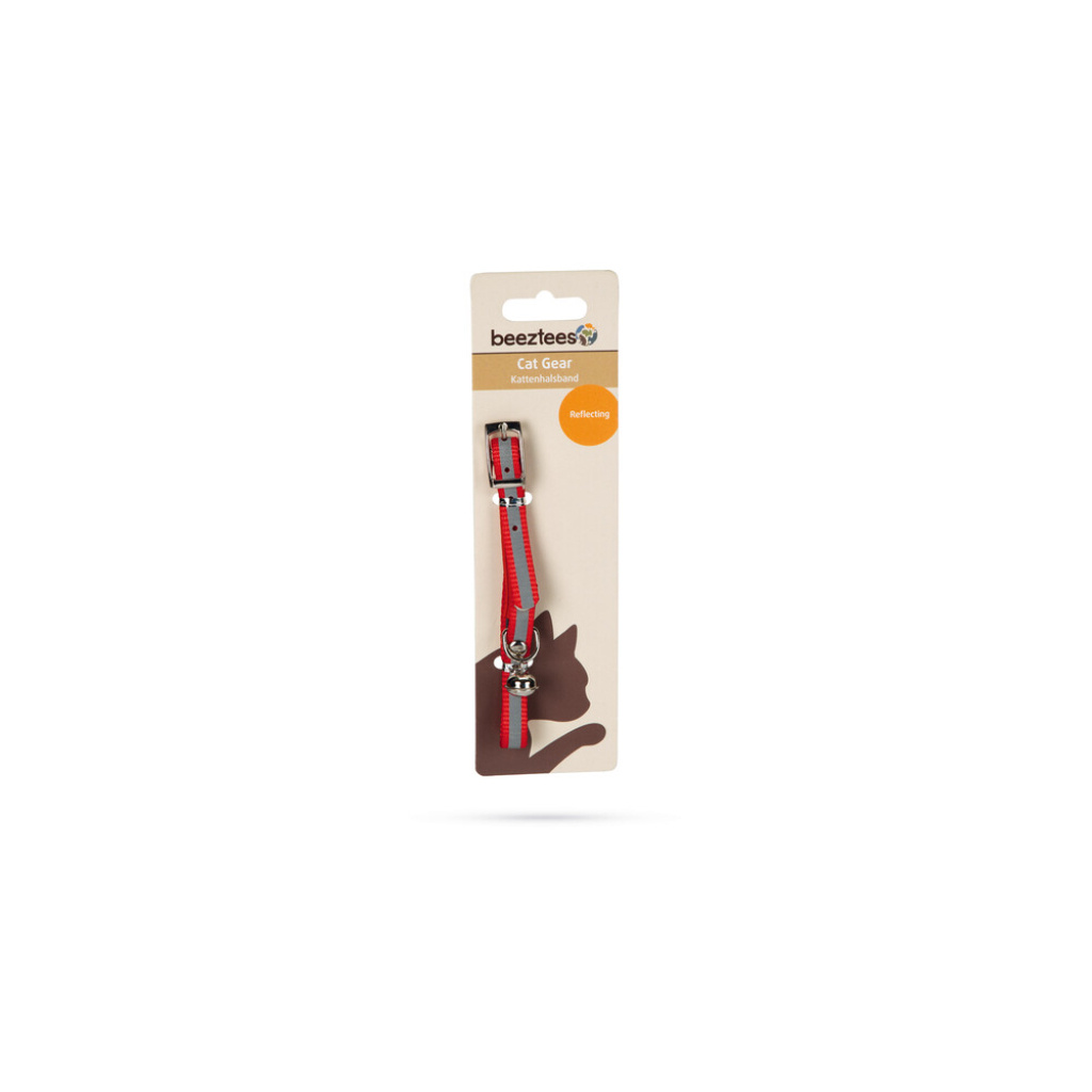 Beeztees Fosforlu Kedi Boyun Tasması 24,5-29,5cm (Kırmızı)