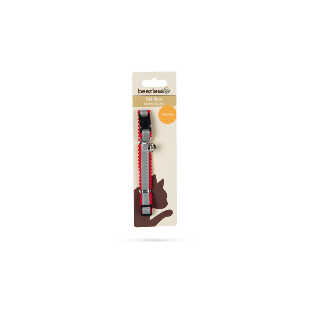 Beeztees Fosforlu Kedi Boyun Tasması 24,5-29,5cm (Kırmızı)