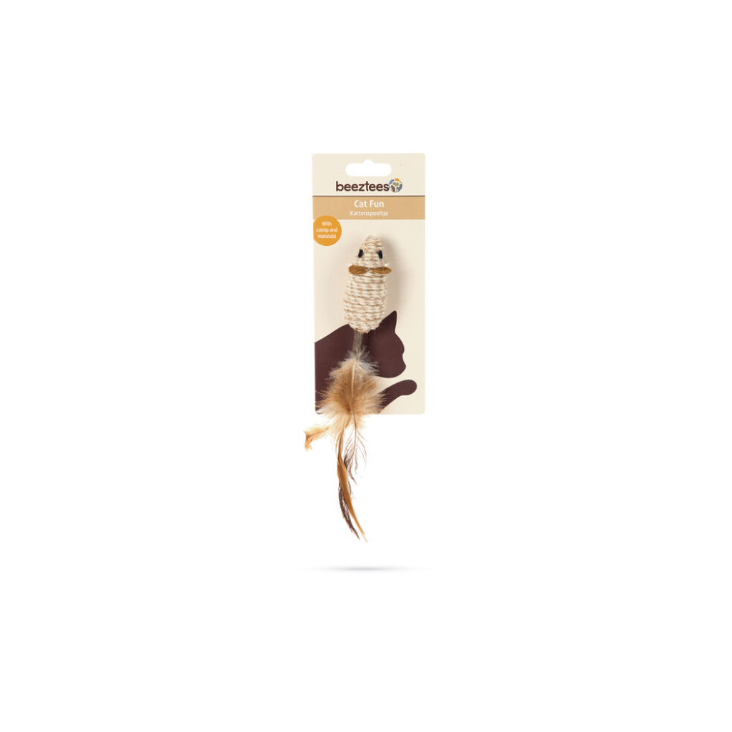 Beeztees Kedi Otlu Fare ve Tüylü Matatabi Çubuğu Kedi Oyuncağı 12cm