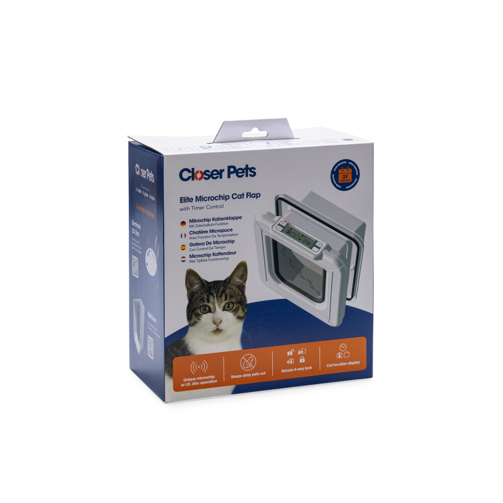 Beeztees Catmate Mikroçip ve Magnet Girişli Çift Yönlü Kedi Kapısı 24,8x26,5x10cm