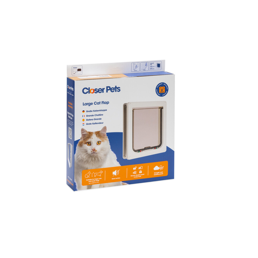 Beeztees Catmate Çift Yönlü 4 Fonksiyonlu Büyük Kedi Kapısı 23,5x25x5cm (Beyaz)