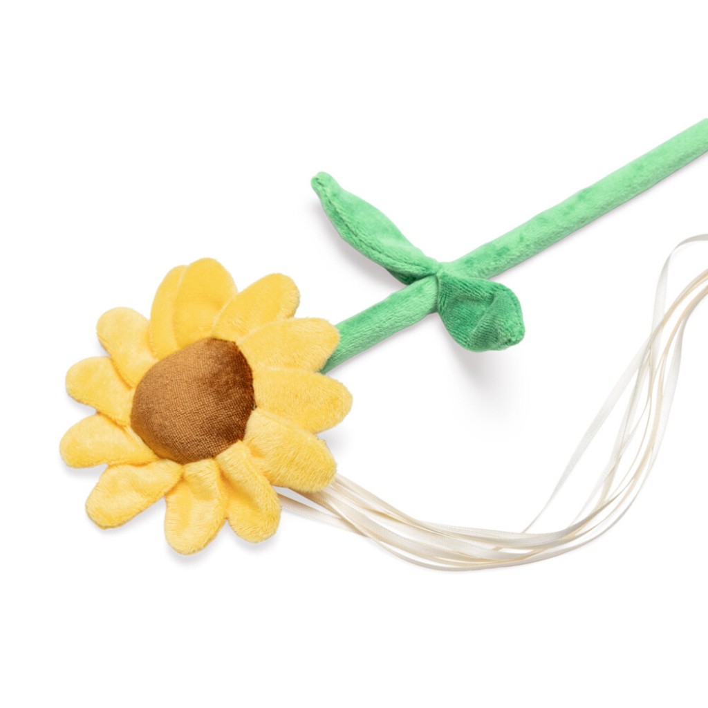 Beeztees Peluş ve Kurdelalardan Çiçek Şeklinde Kedi Oltası 45x6x3cm
