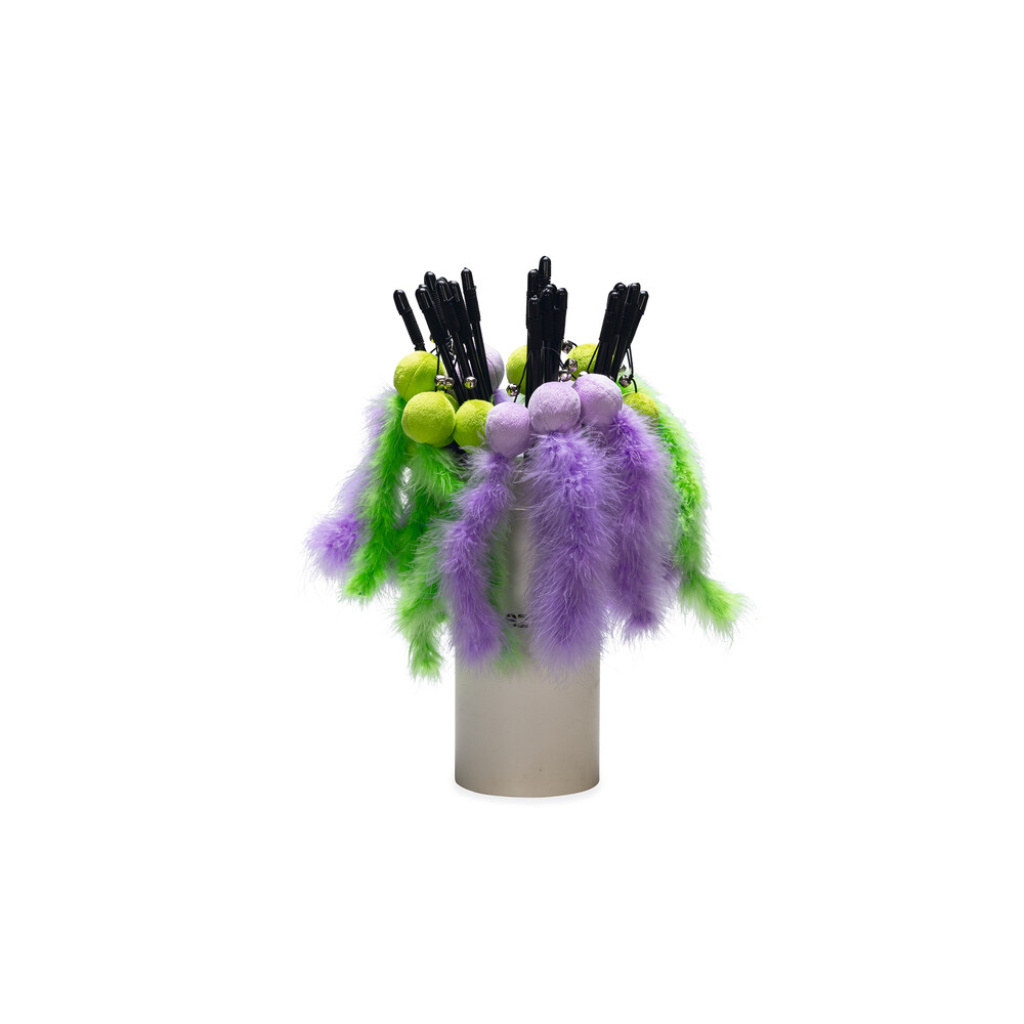 Beeztees Peluş Top ve Kuyruklu Zilli Kedi Oltası 45cm