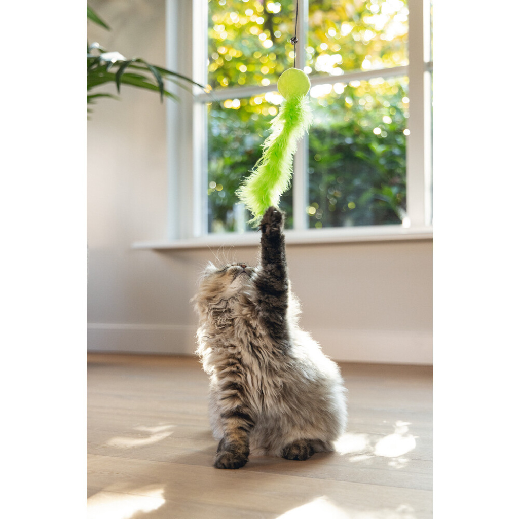 Beeztees Peluş Top ve Kuyruklu Zilli Kedi Oltası 45cm