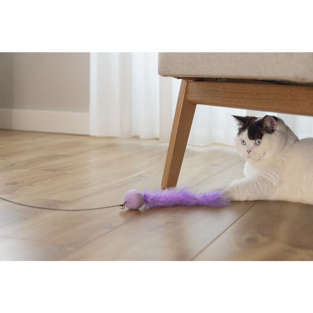Beeztees Peluş Top ve Kuyruklu Zilli Kedi Oltası 45cm