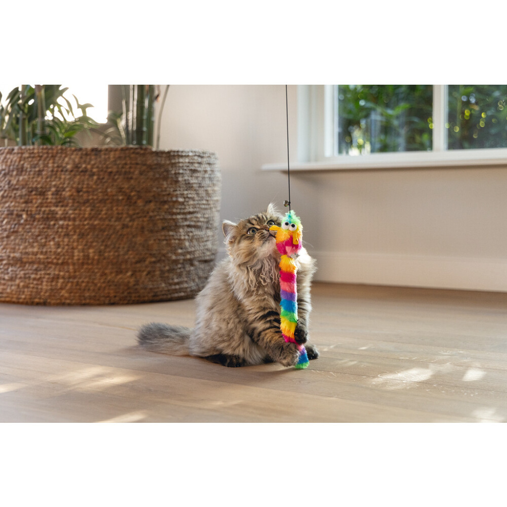 Beeztees Peluş Oyuncaklı Zilli Kedi Oltası 48cm