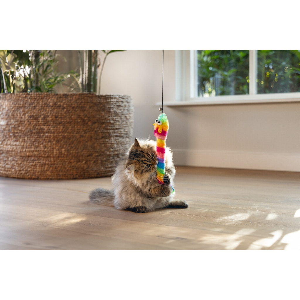 Beeztees Peluş Oyuncaklı Zilli Kedi Oltası 48cm