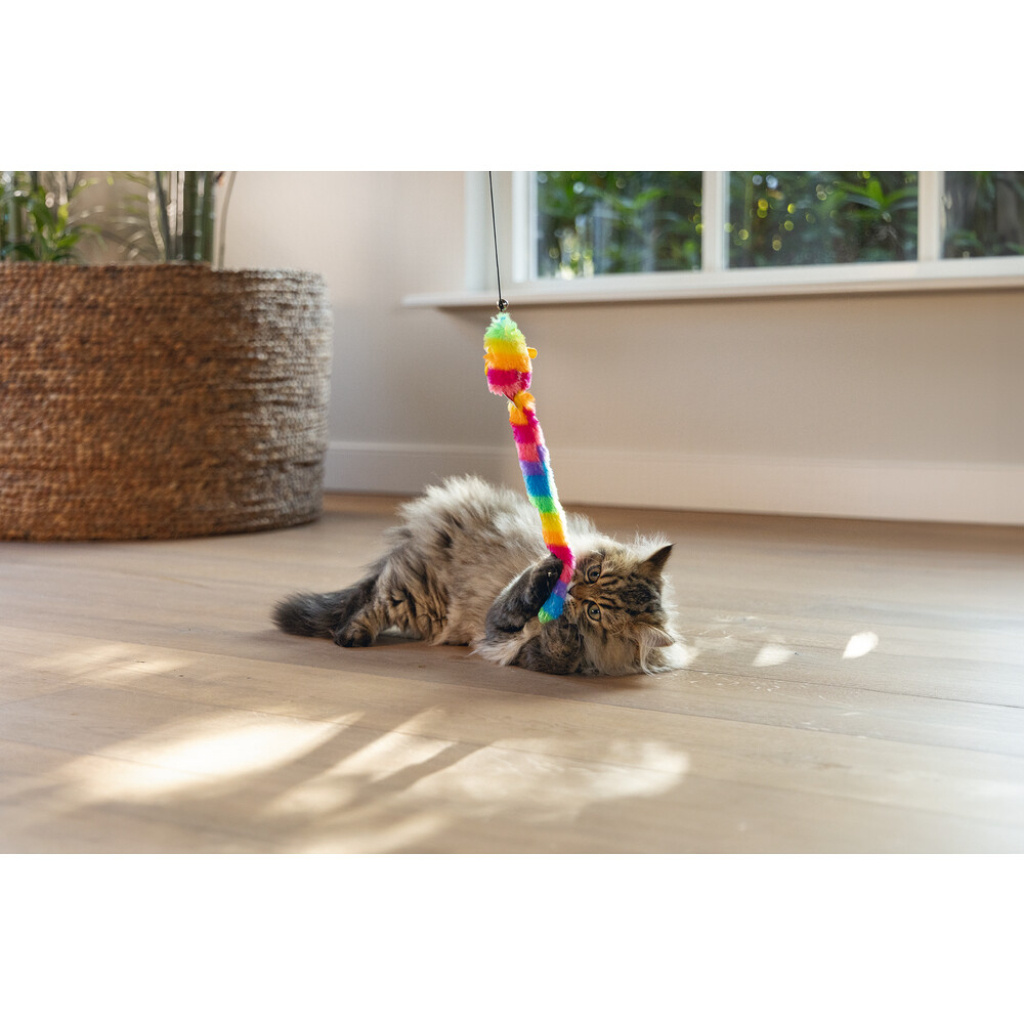 Beeztees Peluş Oyuncaklı Zilli Kedi Oltası 48cm