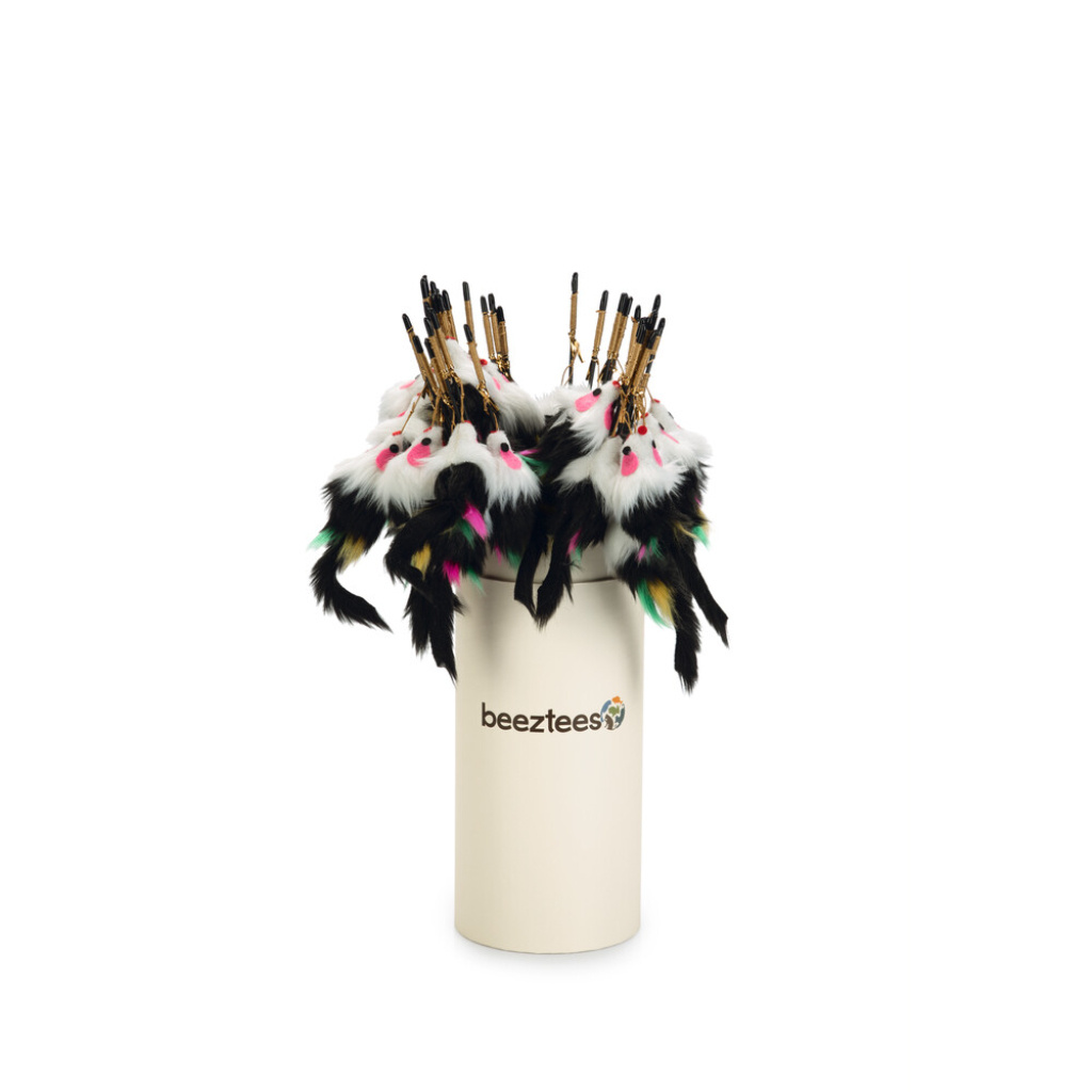 Beeztees Peluş Fare Uçlu Dayanıklı İpli Kedi Oltası 50cm