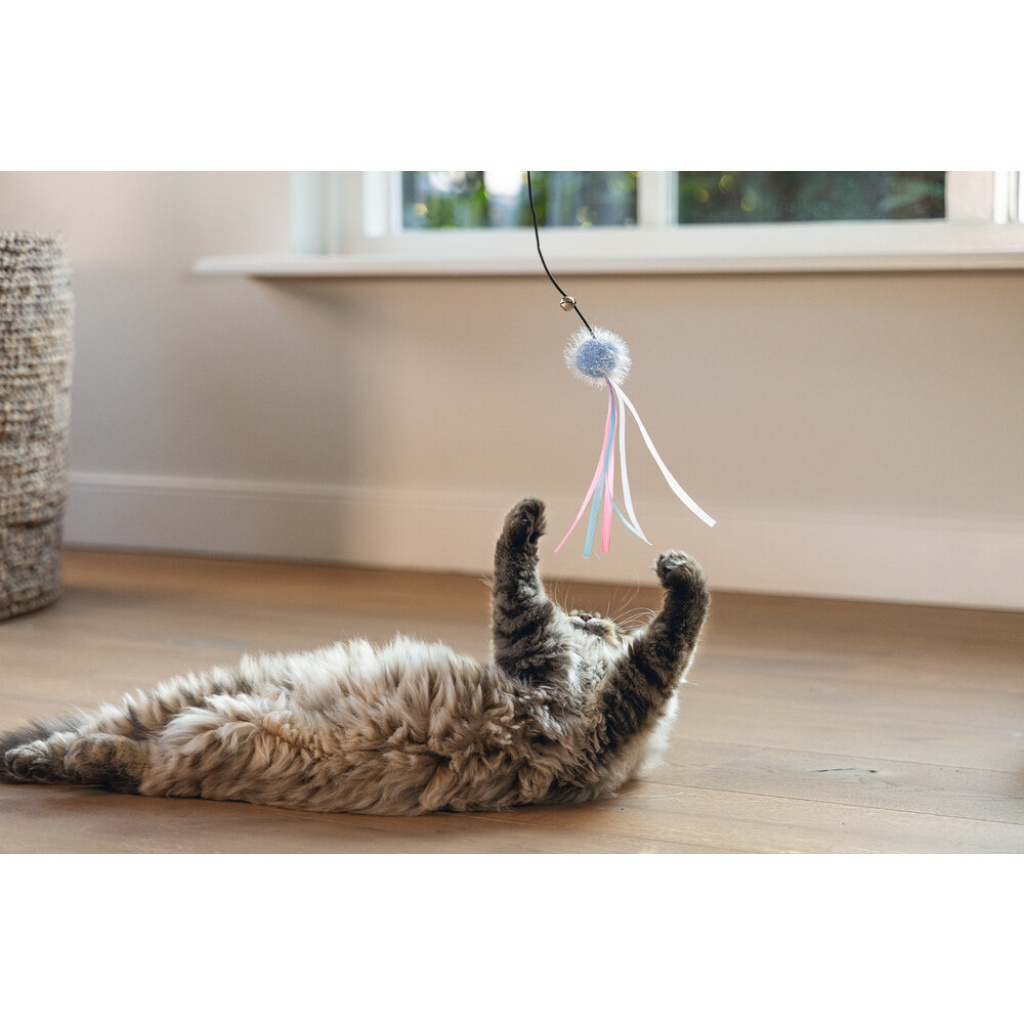 Beeztees Tüylü Top ve Kurdelalar Zilli Kedi Oltası 47cm