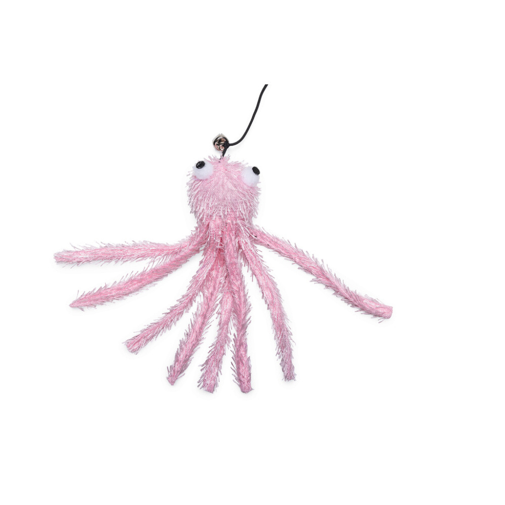 Beeztees Zilli Peluş Ahtapot Olta Kedi Oyuncağı 48cm (Karışık Renkli)