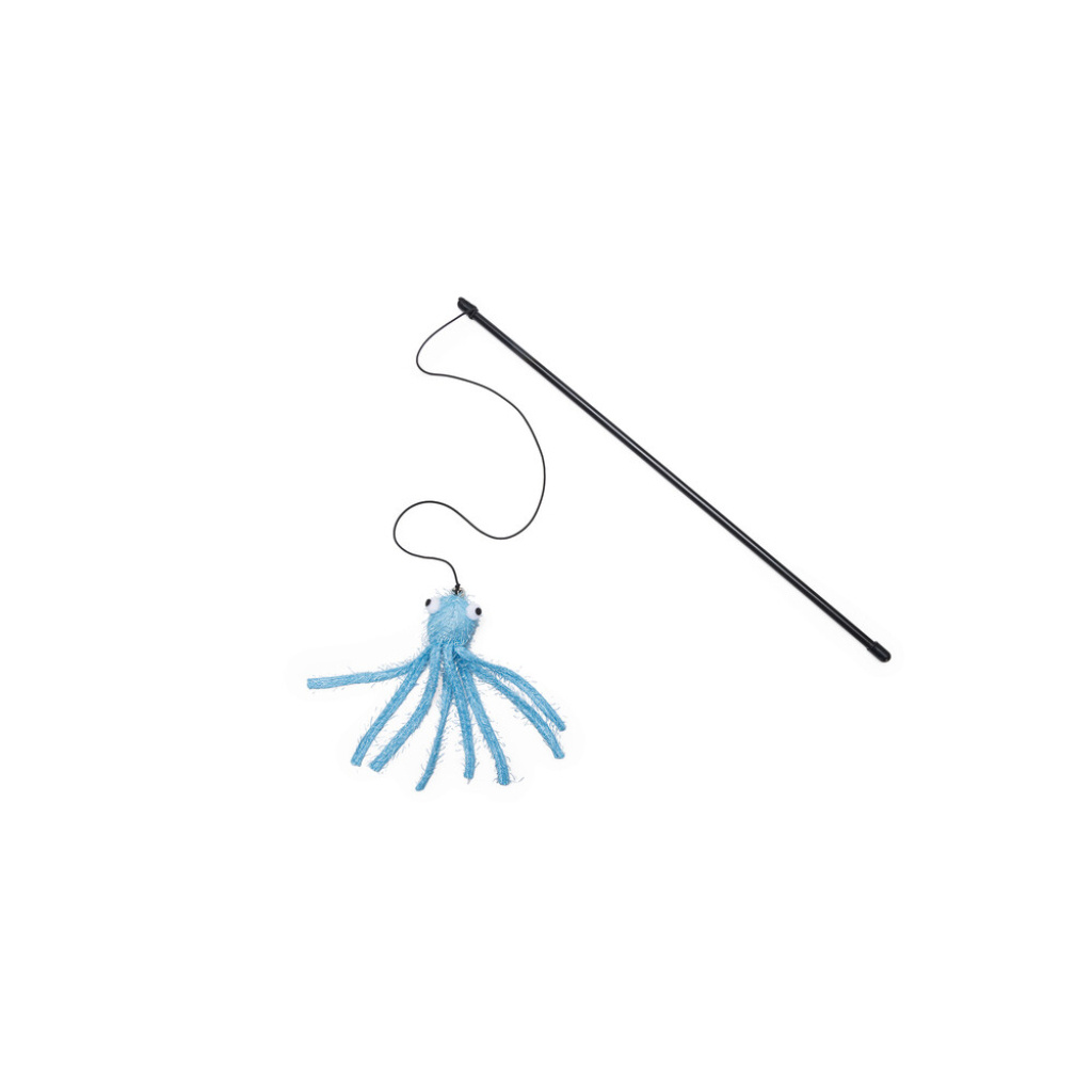 Beeztees Zilli Peluş Ahtapot Olta Kedi Oyuncağı 48cm (Karışık Renkli)