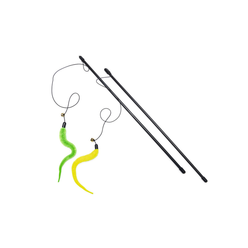 Beeztees Zilli Peluş Tırtıl Olta Kedi Oyuncağı 48cm (Karışık Renkli)