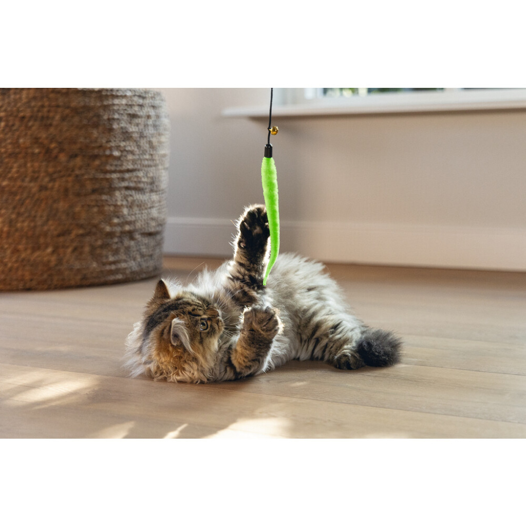 Beeztees Zilli Peluş Tırtıl Olta Kedi Oyuncağı 48cm (Karışık Renkli)