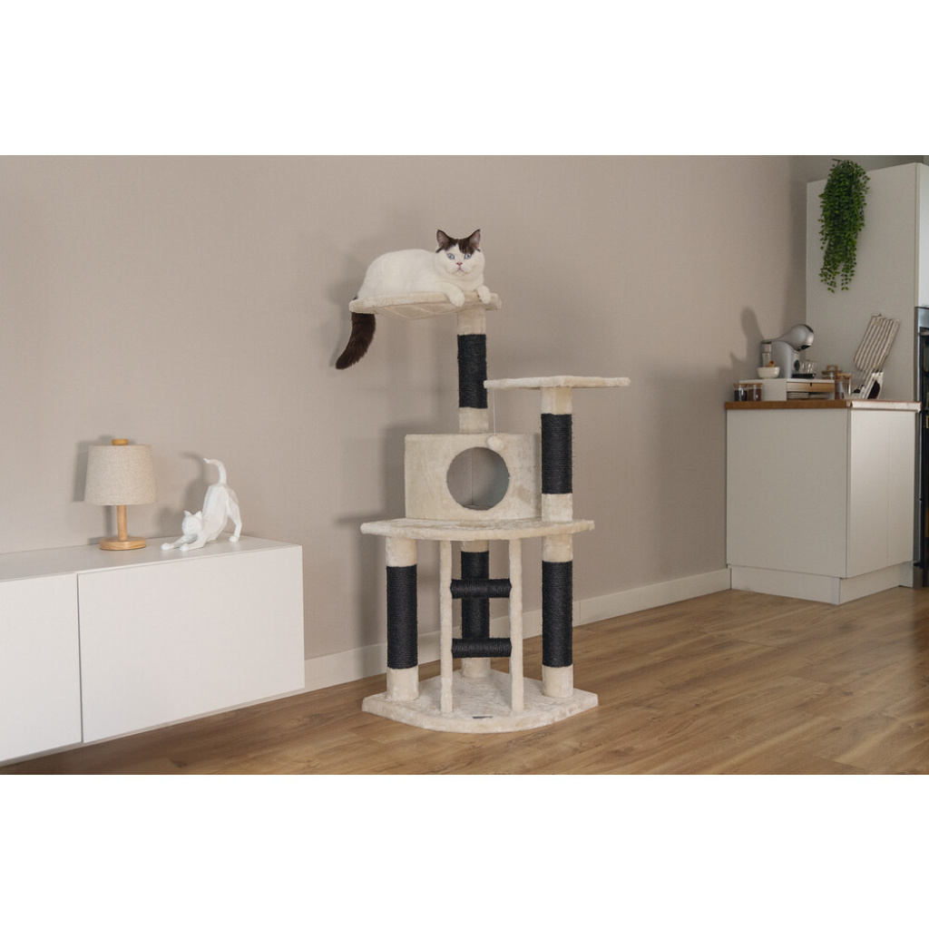 Beeztees Dominja Kedi Tırmalama ve Oyun Evi 50x50x123cm (Beyaz)