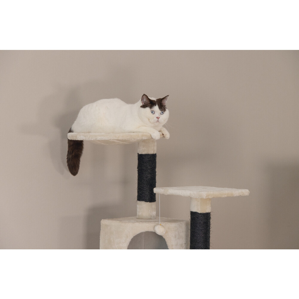 Beeztees Dominja Kedi Tırmalama ve Oyun Evi 50x50x123cm (Beyaz)