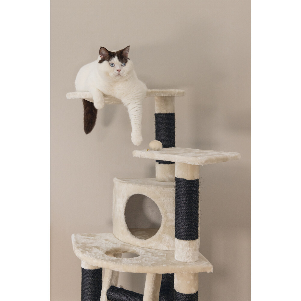 Beeztees Dominja Kedi Tırmalama ve Oyun Evi 50x50x123cm (Beyaz)