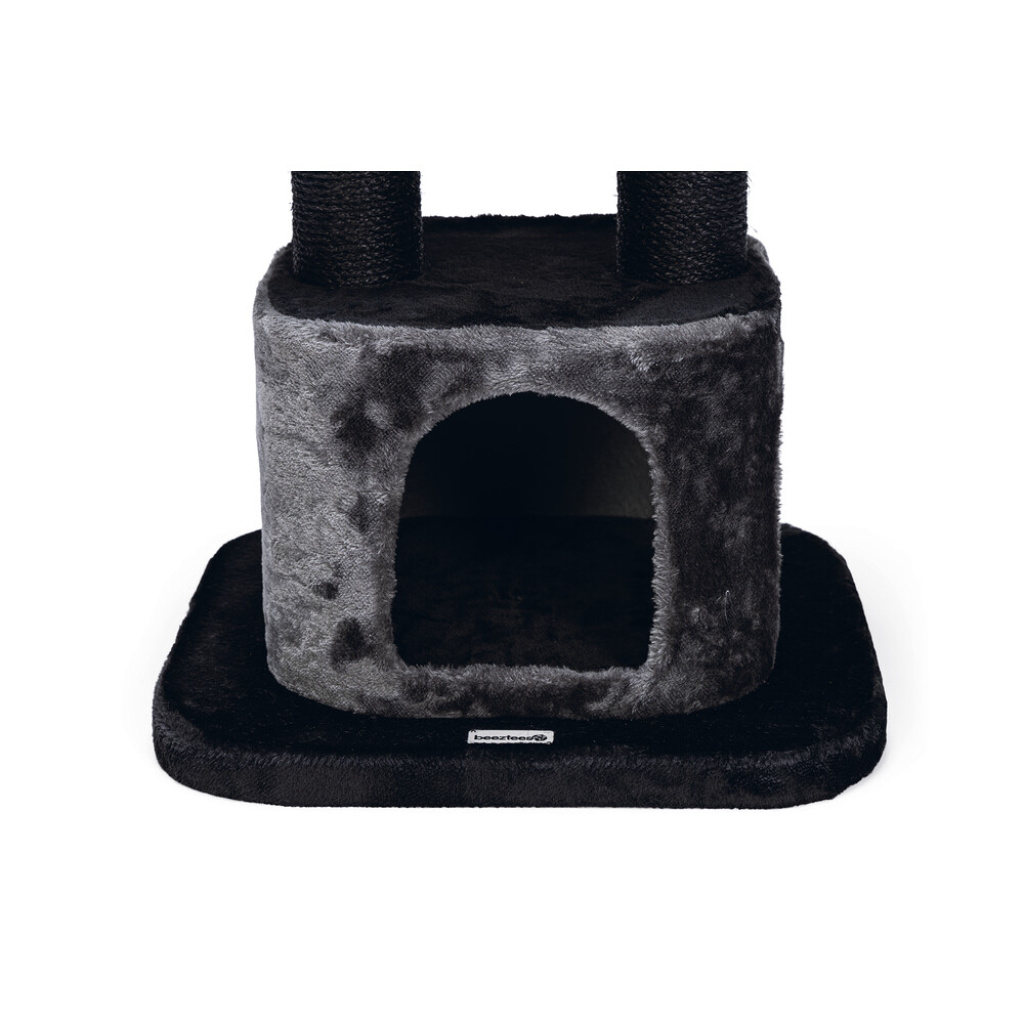 Beeztees Domica Kedi Tırmalama ve Oyun Evi 50x50x120cm (Siyah)
