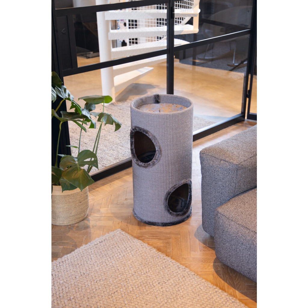 Beeztees Stina Kedi Tırmalama ve Oyun Evi 37x70cm (Gri)