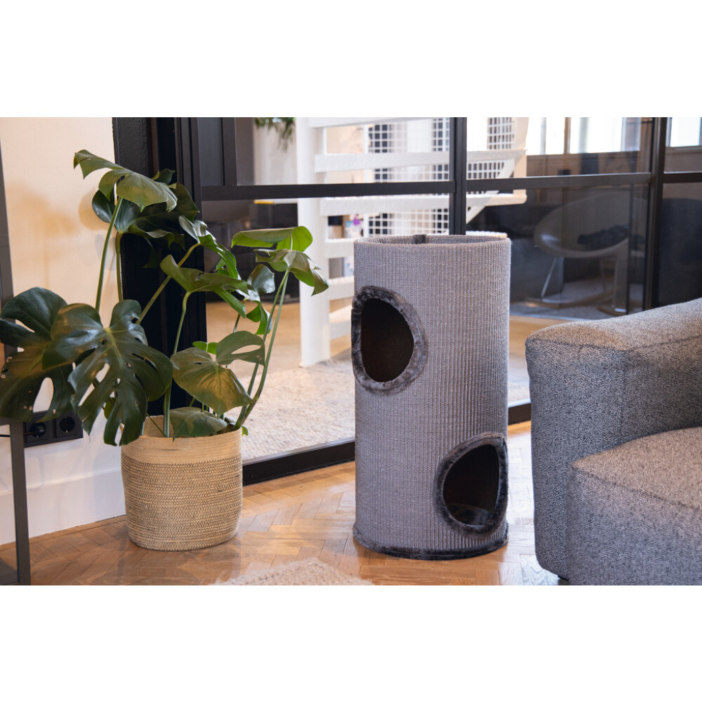 Beeztees Stina Kedi Tırmalama ve Oyun Evi 37x70cm (Gri)