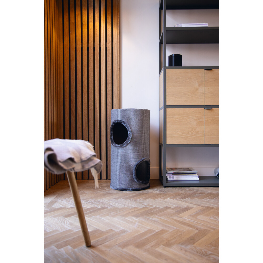 Beeztees Stina Kedi Tırmalama ve Oyun Evi 37x70cm (Gri)