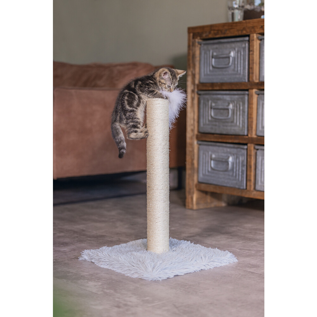 Beeztees Kedi Tırmalama Tahtası ve Oyuncağı 35x35x53cm (Gri)