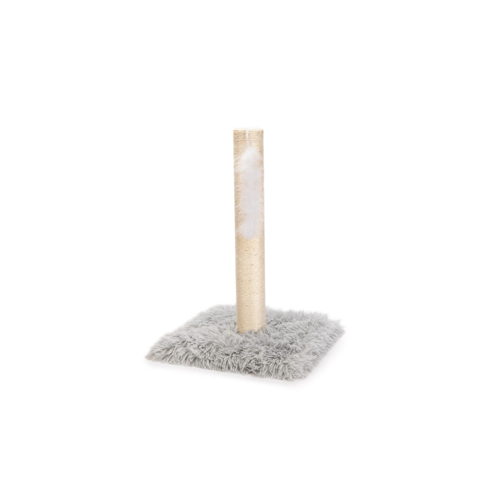 Beeztees Kedi Tırmalama Tahtası ve Oyuncağı 35x35x53cm (Gri)