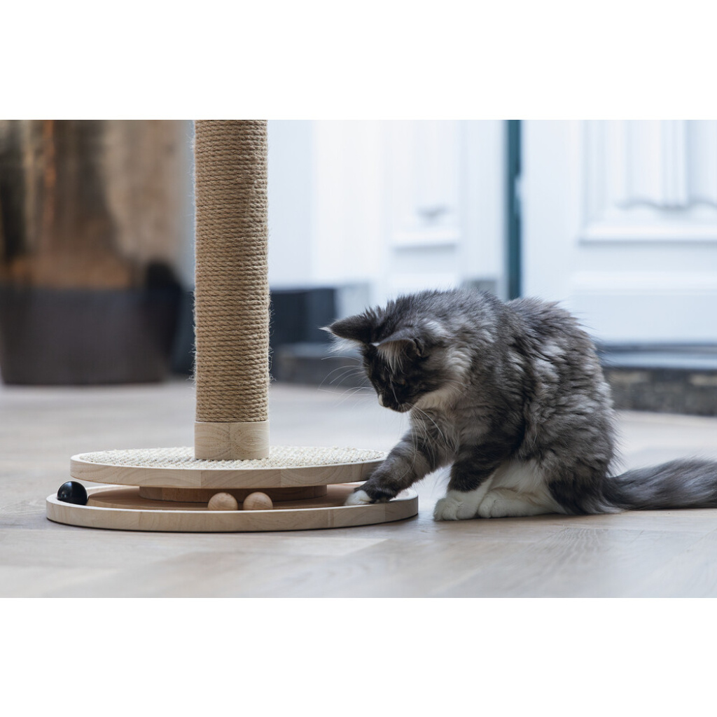 Beeztees Dbl Zavi Kedi Tırmalama Tahtası ve Oyuncağı 39,5x39,5x62cm (Kahverengi)