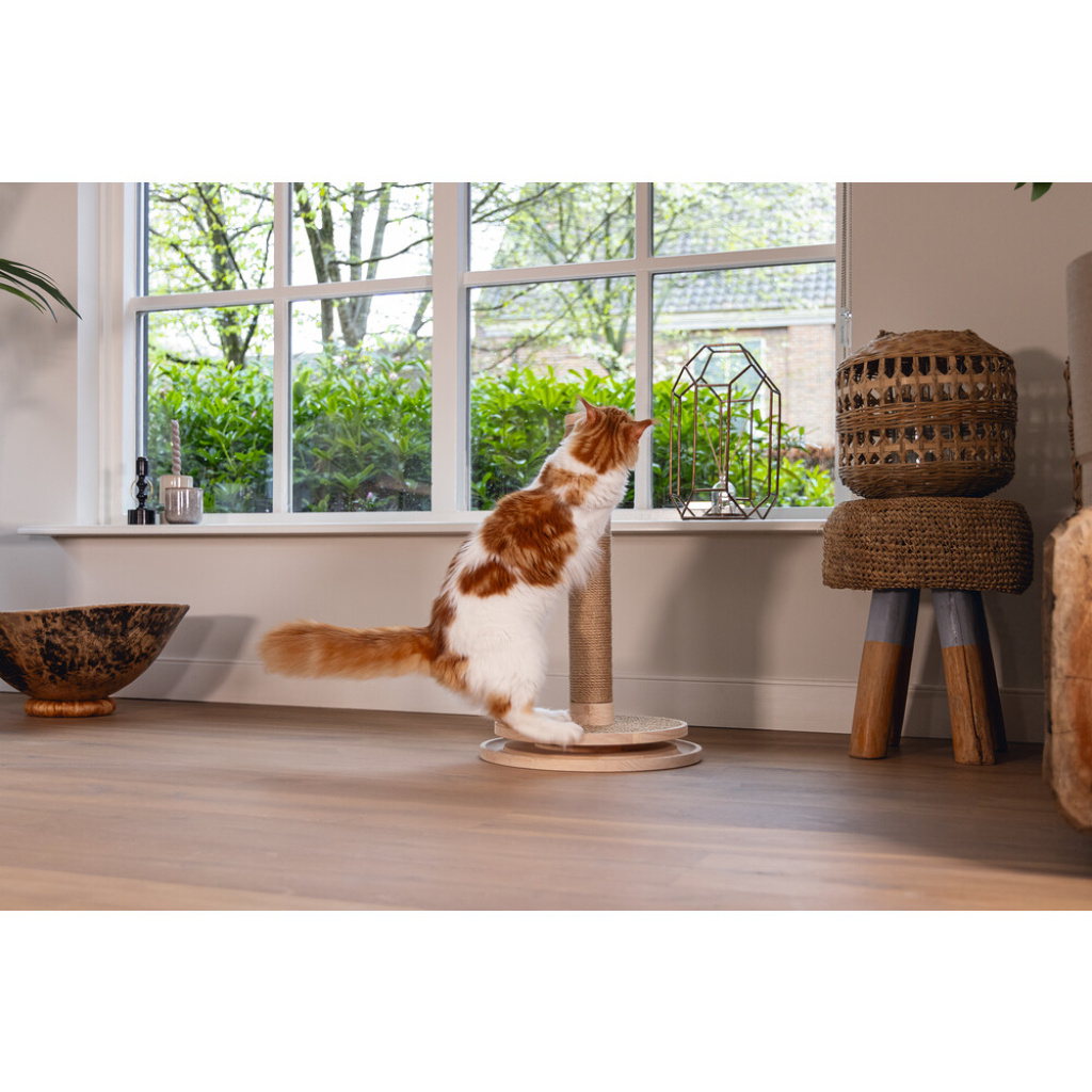 Beeztees Dbl Zavi Kedi Tırmalama Tahtası ve Oyuncağı 39,5x39,5x62cm (Kahverengi)