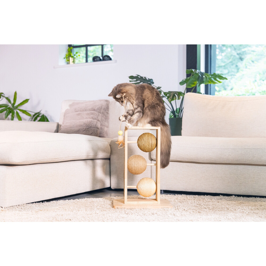 Beeztees Dbl Lomax Kedi Tırmalama Tahtası ve Oyuncağı 34,5x29,5x50cm