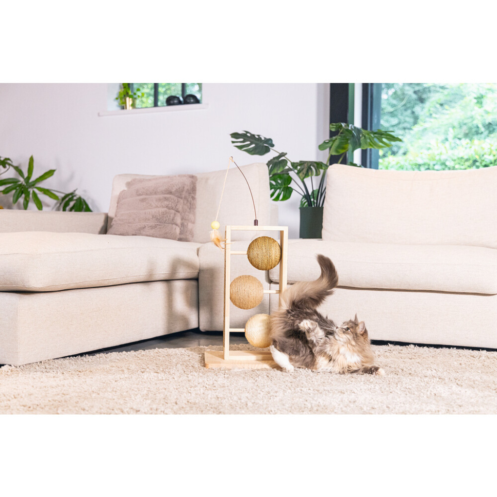 Beeztees Dbl Lomax Kedi Tırmalama Tahtası ve Oyuncağı 34,5x29,5x50cm