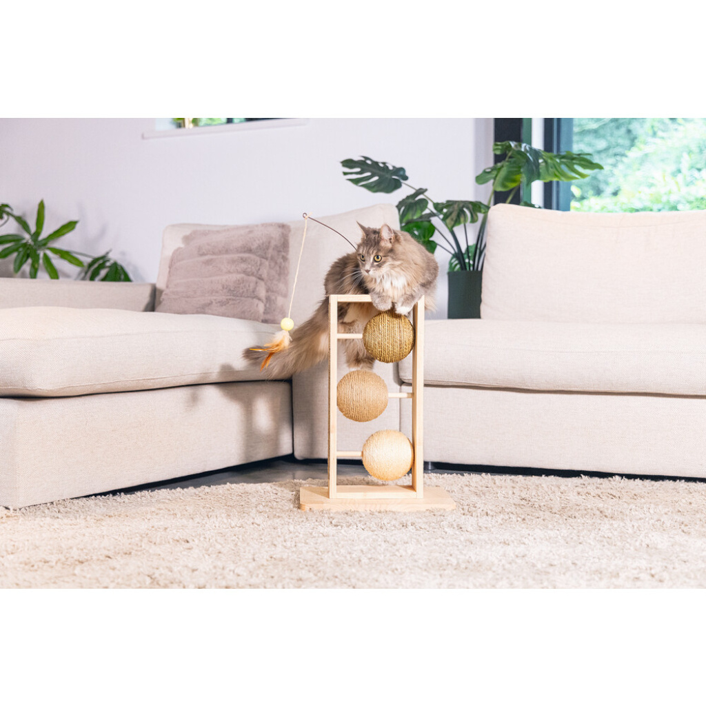 Beeztees Dbl Lomax Kedi Tırmalama Tahtası ve Oyuncağı 34,5x29,5x50cm