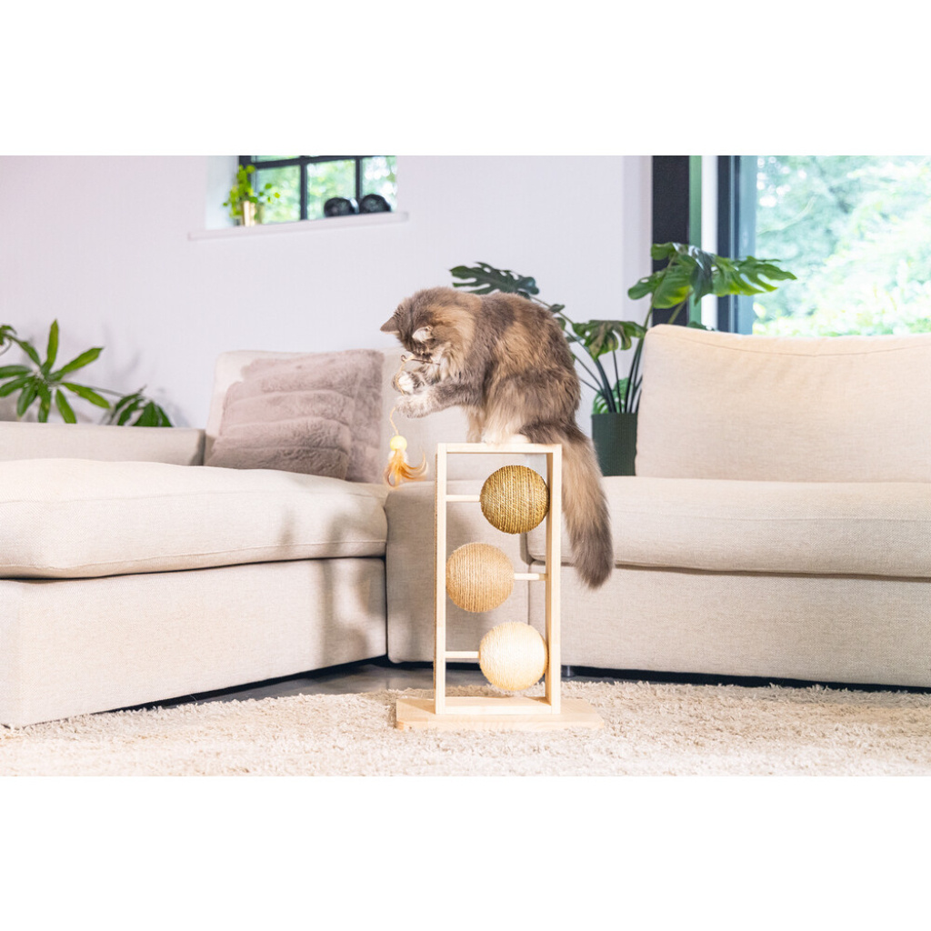 Beeztees Dbl Lomax Kedi Tırmalama Tahtası ve Oyuncağı 34,5x29,5x50cm